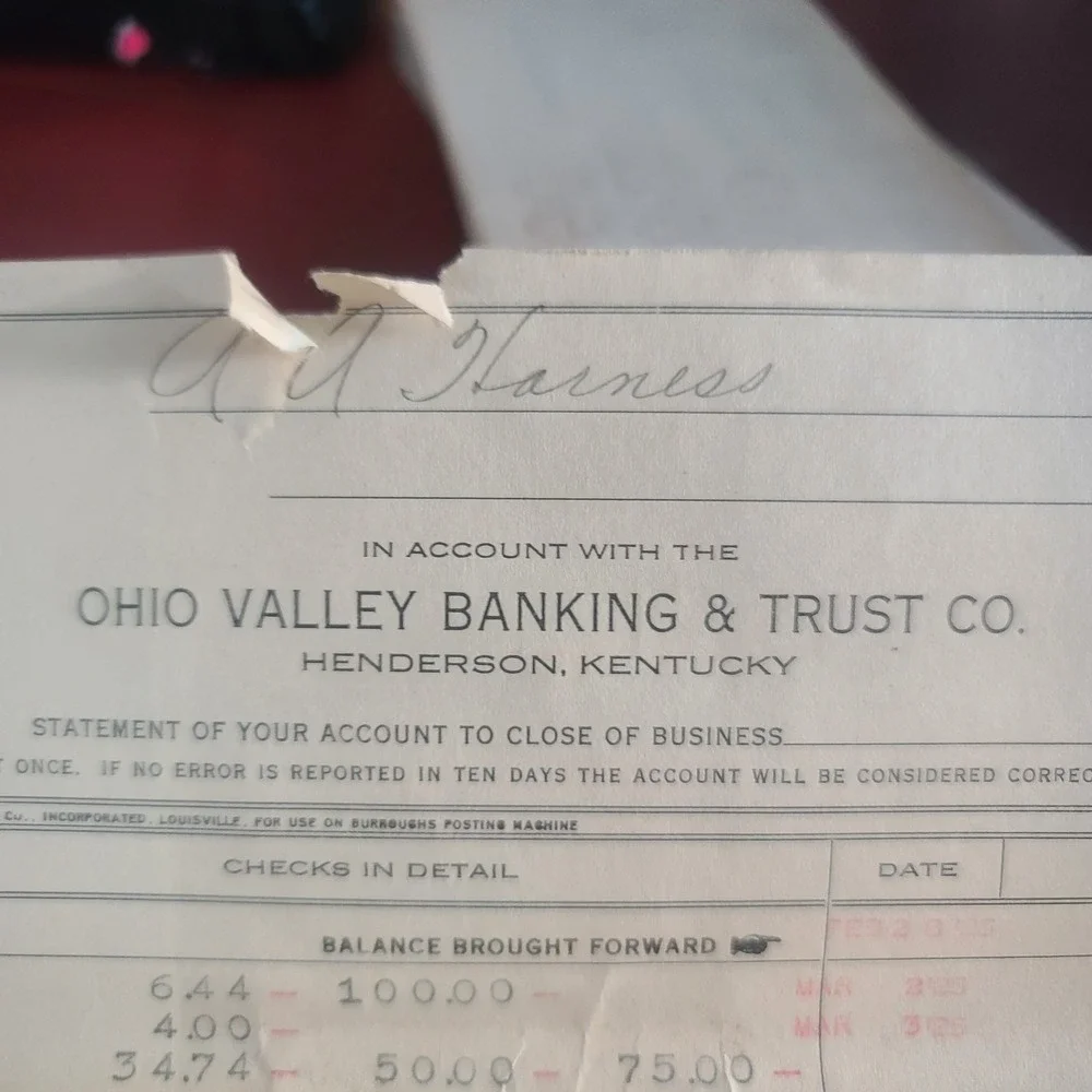 1925 - 95 Vintage‎ Checks Ledger Sheet Hendersonville KY Norris Lockett Hardware